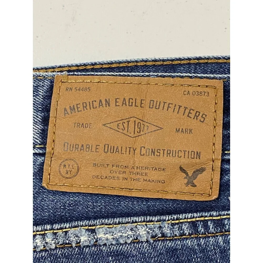 American Eagle Outfitters Men’s Original Straight Jeans 32x32 Distressed Blue - Picture 15 of 15